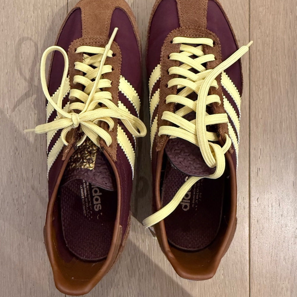 Adidas Maroon and Beige Sneakers